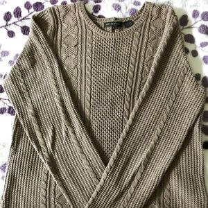 Taupe Cable-Knit Sweater